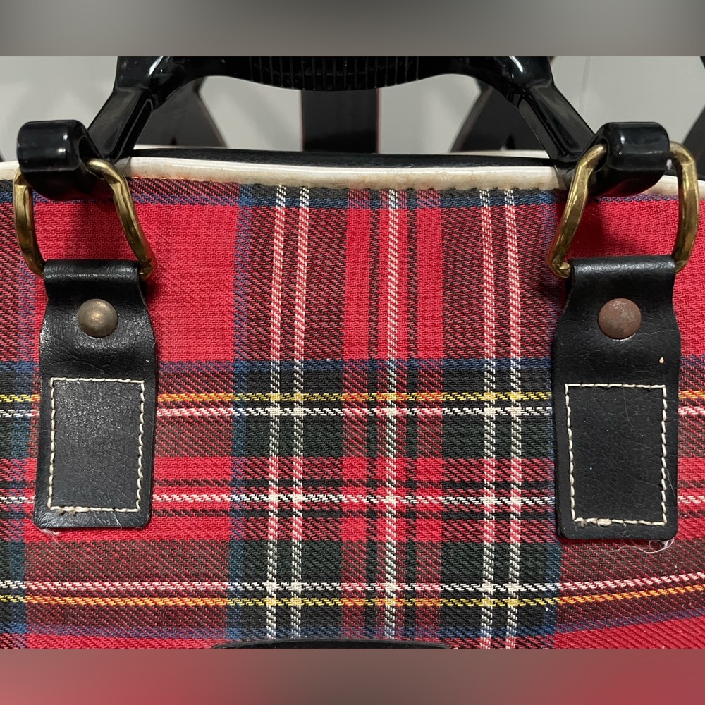 Vintage Leeds Red & Black Plaid Bowling Ball Carrier - Picture 10 of 11